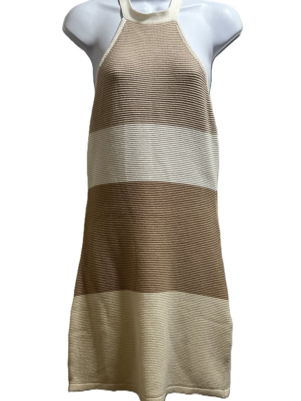 Beachside Chic Summer-vibe SABO Auri Knit Halter Dress 100% Cotton Women's Large